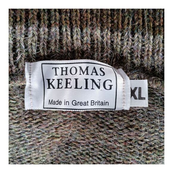 Thomas Keeling Alpaca Wool Sweater Pullover 1/4 Zip Brown Men's XL - Picture 6 of 8